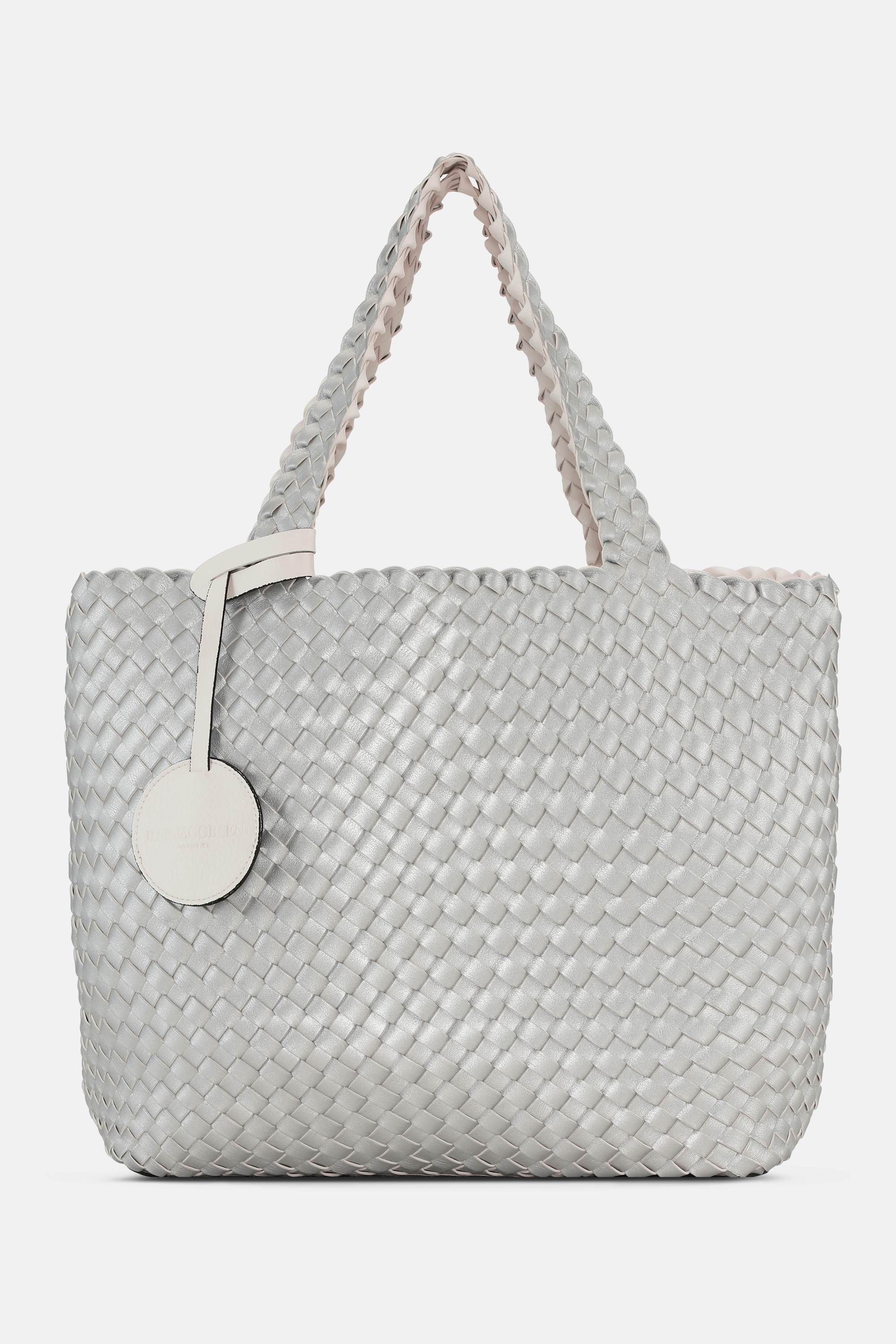 Tote Bag Flettet - White Silver